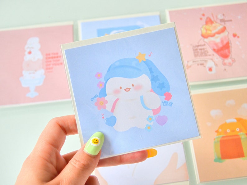 carte de vœux | carte de correspondance | mini carte mignonne lapin, kpop, kawaii, pastel New Jeans