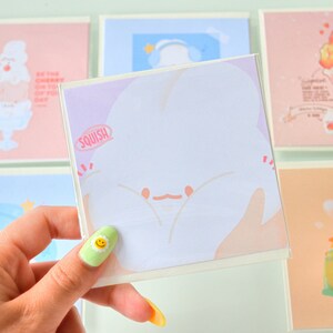 carte de vœux | carte de correspondance | mini carte mignonne lapin, kpop, kawaii, pastel Squish