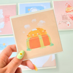 carte de vœux | carte de correspondance | mini carte mignonne lapin, kpop, kawaii, pastel Bain