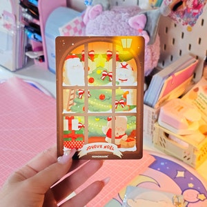 Carte de vœux lapin, chat, mignon | carte postale | carte de noël