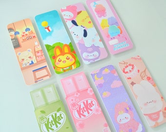 Cute, pastel, shiny, holographic, kit kat bookmarks