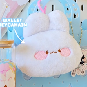 Porte monnaie et porte carte peluche lapin | peluche porte clé lapin mignon kawaii