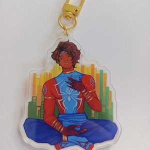 Pavitr Prabhakar spiderverse keychain reversible