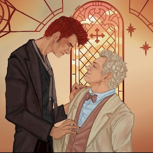 Good Omens A4 Digital print poster Crowley and Aziraphale
