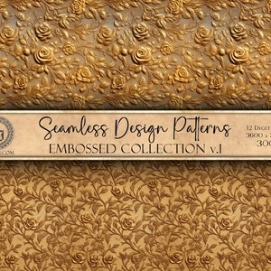 Embossed Design Patterns Seamless Pattern Set Embossed Art Digital Image Collection Embossed Sublimation Paper Instant Download Variety Pack image 5