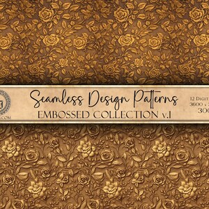 Embossed Design Patterns Seamless Pattern Set Embossed Art Digital Image Collection Embossed Sublimation Paper Instant Download Variety Pack image 4