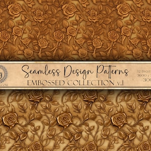 Embossed Design Patterns Seamless Pattern Set Embossed Art Digital Image Collection Embossed Sublimation Paper Instant Download Variety Pack image 6