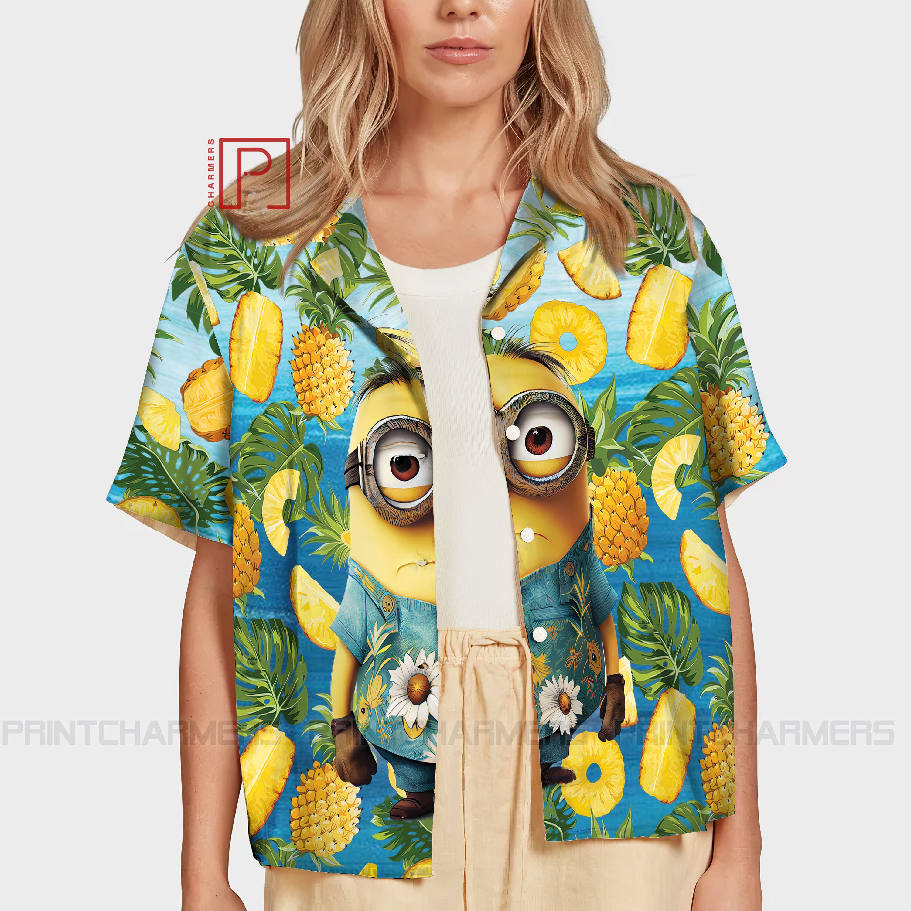 Pineapple Pattern Minion Hawaiian Shirt, Disney Funny Hawaii Shirt ...
