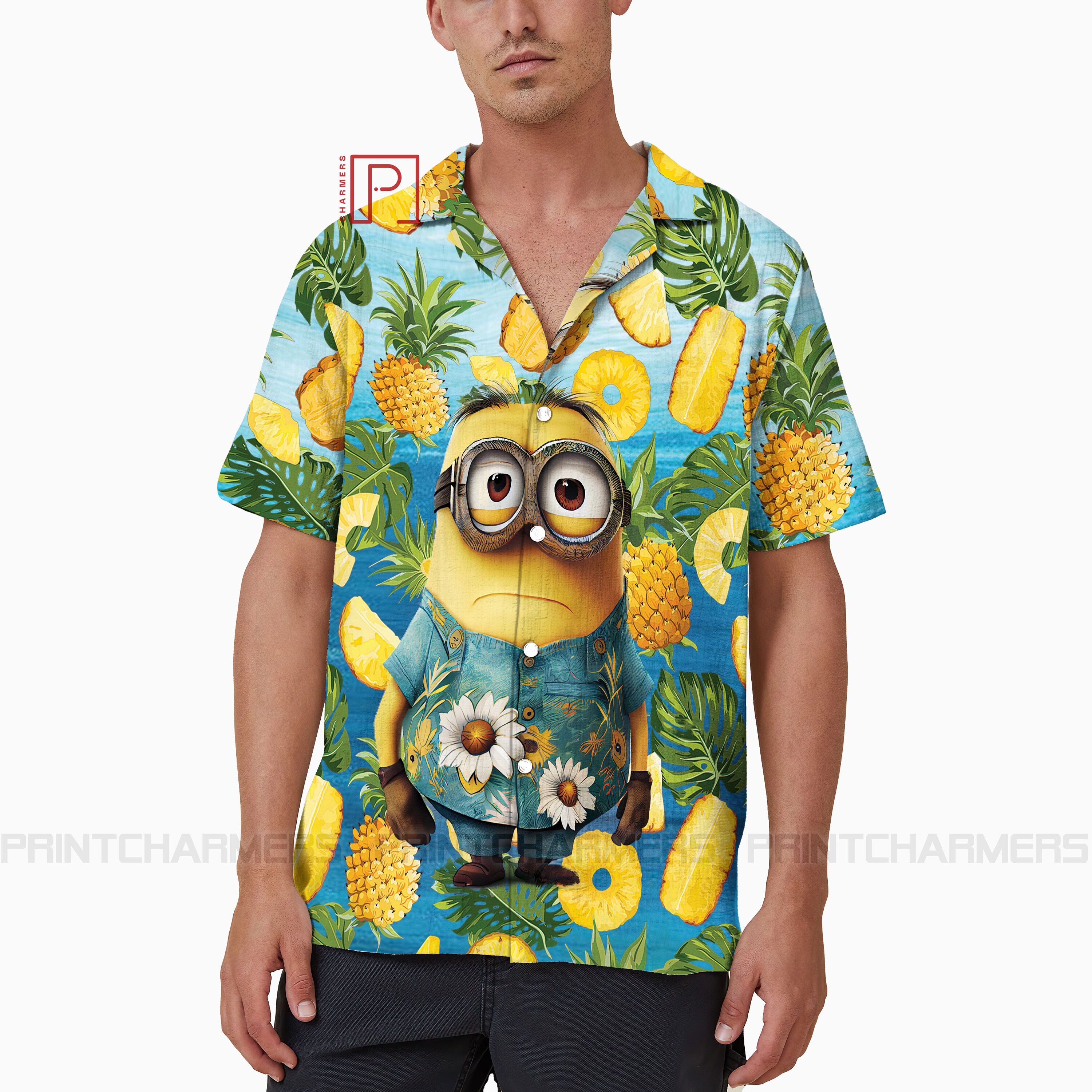 Pineapple Pattern Minion Hawaiian Shirt, Disney Funny Hawaii Shirt ...