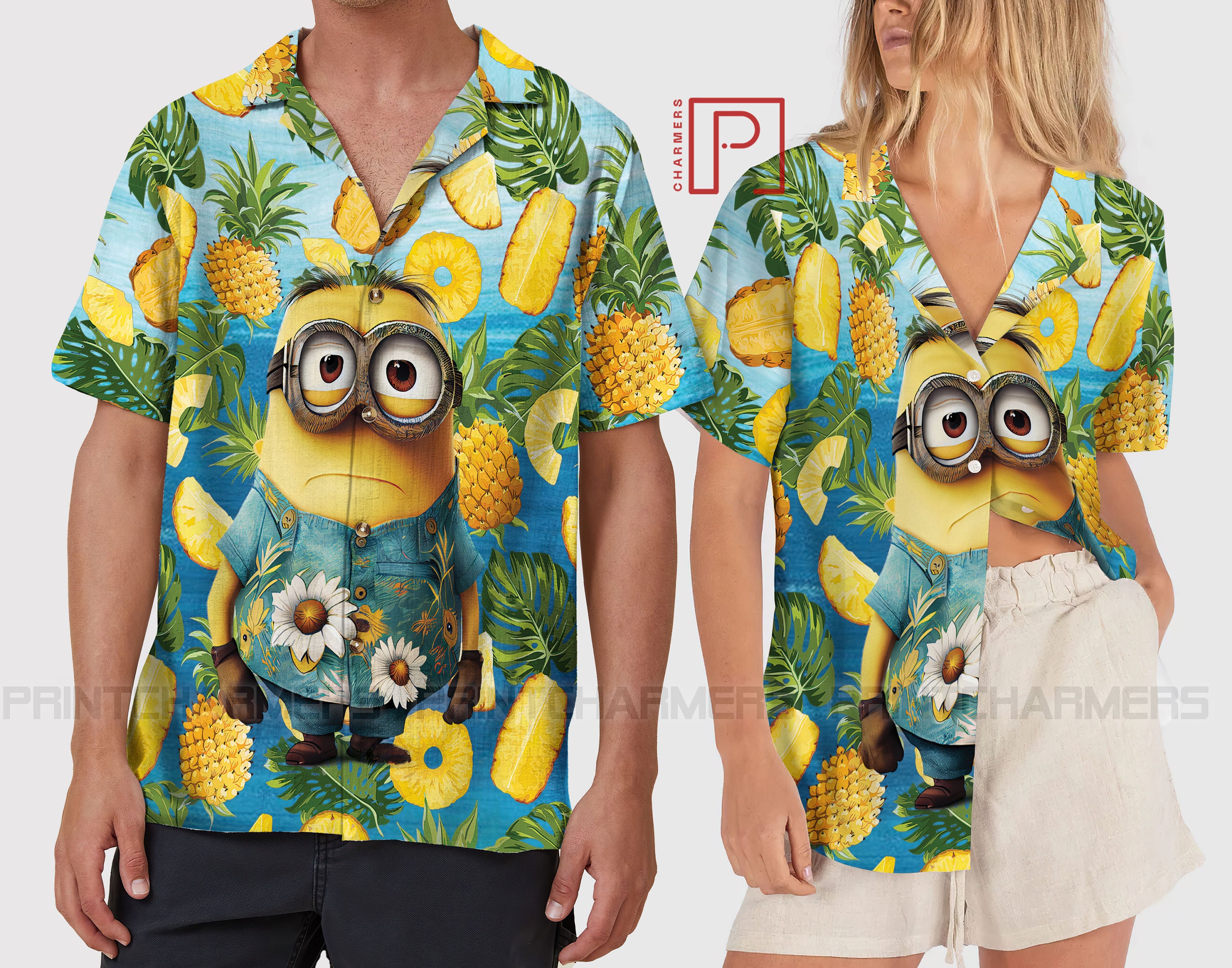 Pineapple Pattern Minion Hawaiian Shirt, Disney Funny Hawaii Shirt ...