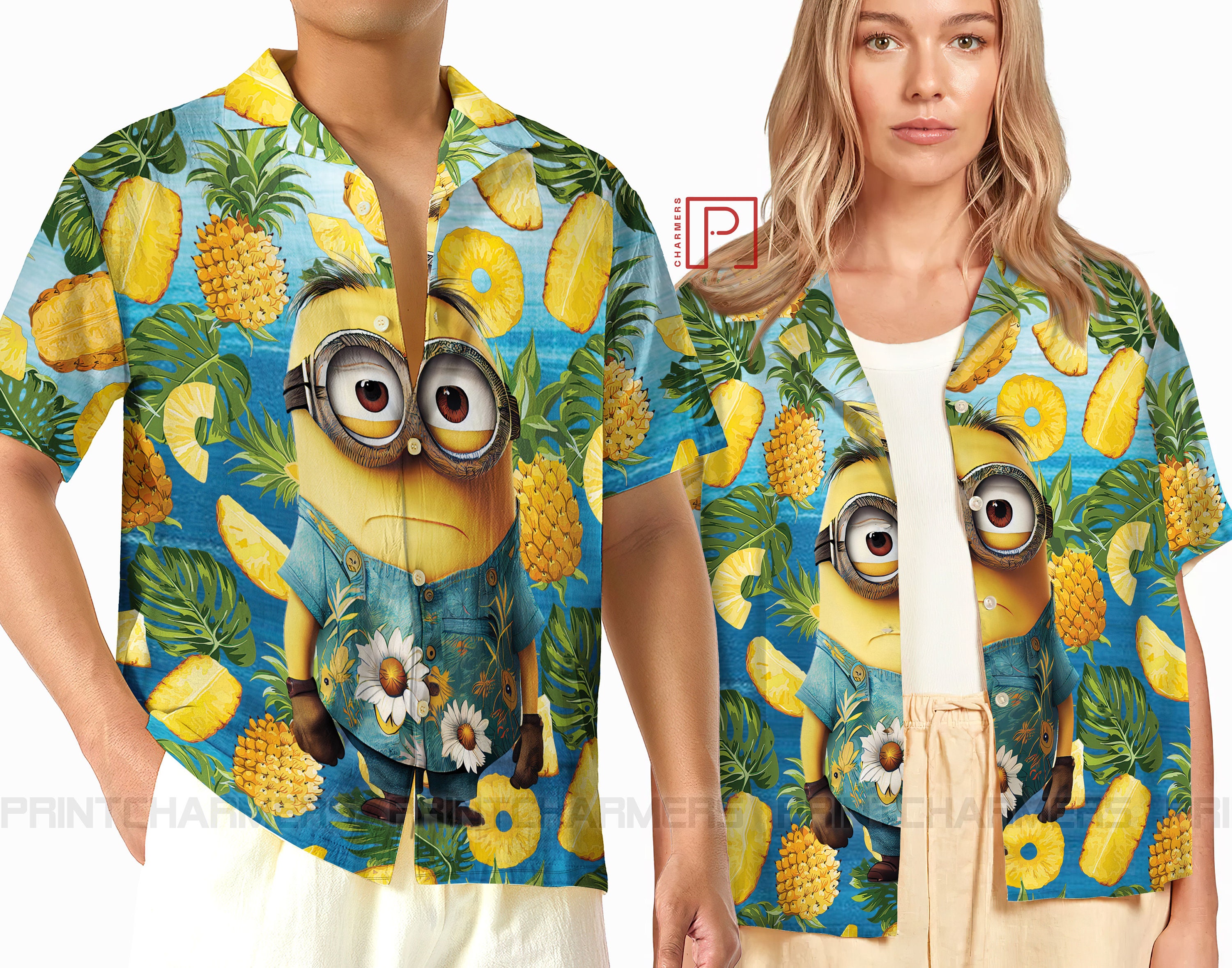 Pineapple Pattern Minion Hawaiian Shirt, Disney Funny Hawaii Shirt ...