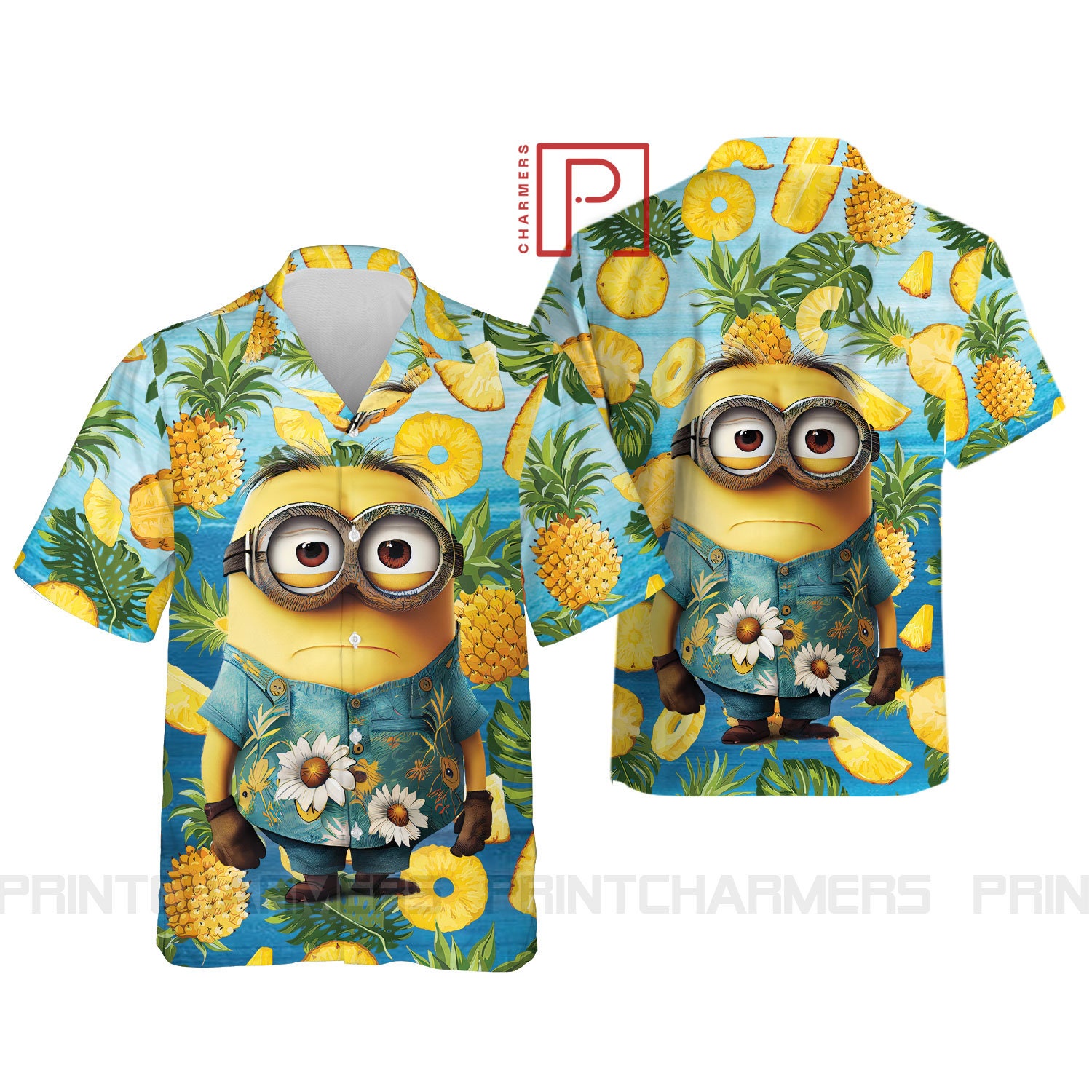 Pineapple Pattern Minion Hawaiian Shirt, Disney Funny Hawaii Shirt ...