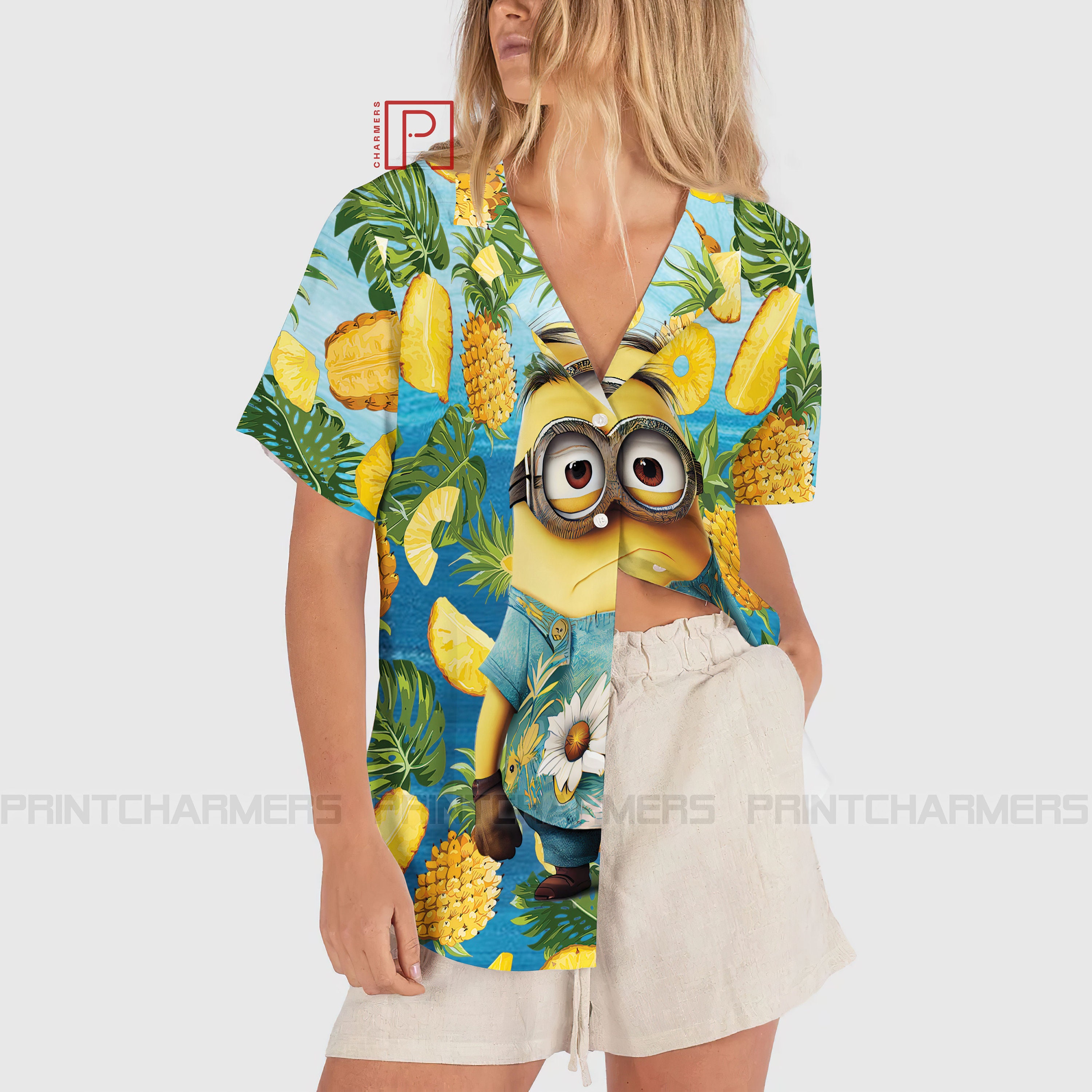 Pineapple Pattern Minion Hawaiian Shirt, Disney Funny Hawaii Shirt ...