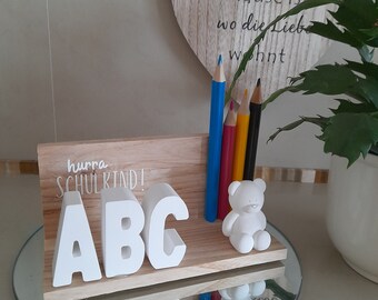 Schule, Schulanfänger, abc,Geschenk ,Einschulung,Schulanfang,Tischdeko