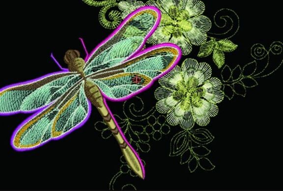 Dragonfly Embroidery Design Dragonfly Floral Embroidery - Etsy