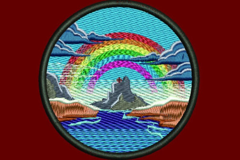 Rainbow Machine Embroidery Design Nature Rainbow Embroidery Etsy