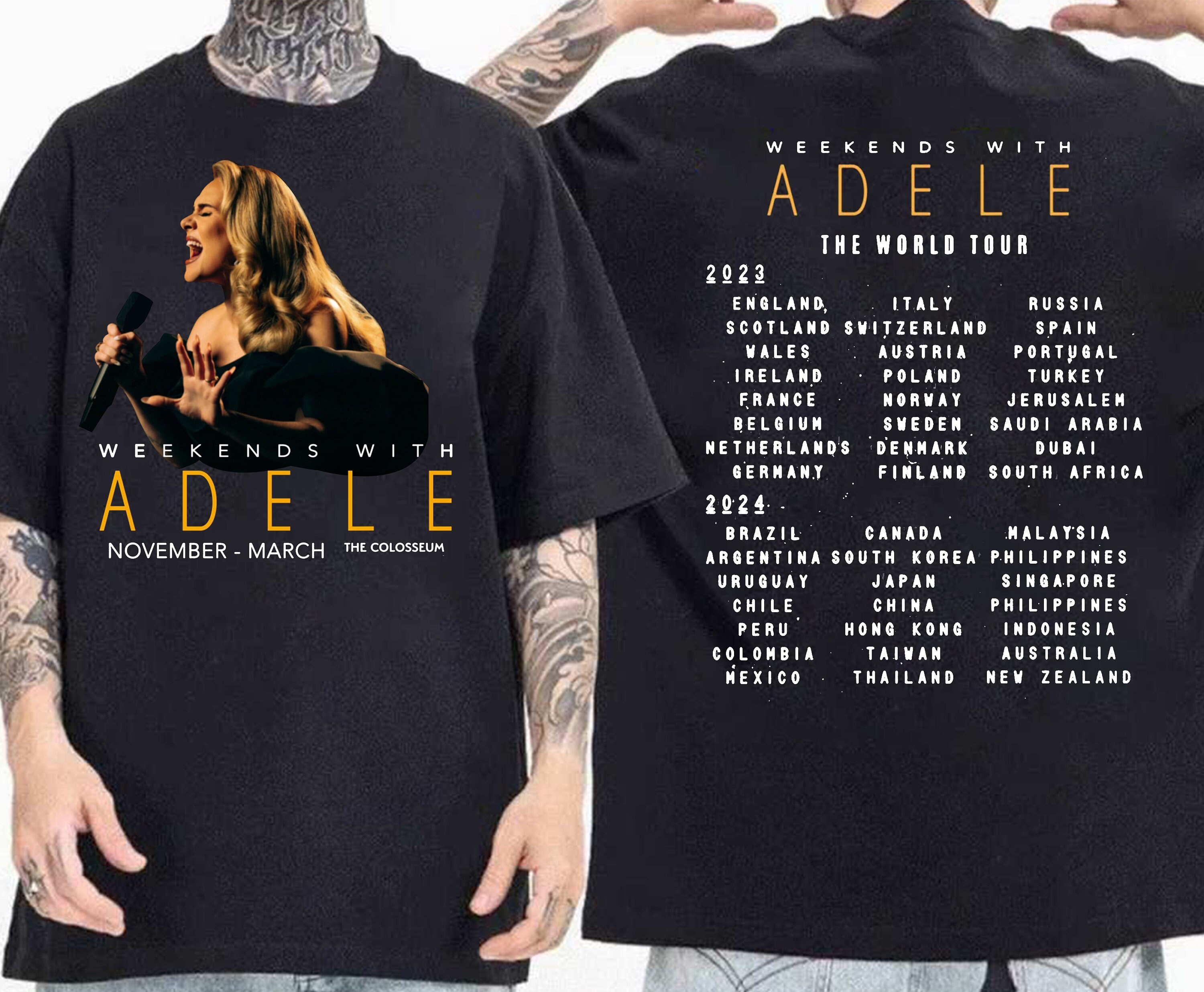 Weekends With Adele The World Tour 2023-2024 Vintage Shirt, Adele Tour ...