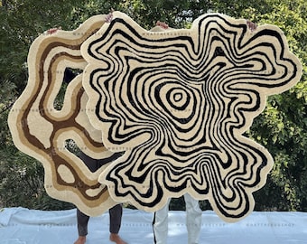 Hand Tufted Amoeba Rug, Modern Abstract Carpet