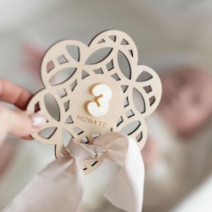 MEILENSTEINE Baby BLUME (Meilensteinkarten für süße Babybilder) Meilensteine Monate | Meilensteinkarten Baby | Geschenk Geburt Geschenk Baby