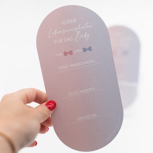 Gästebuchkarten Lebensweisheiten für das Baby 8 Stück - Gender Reveal Gästebuch - Babyparty Spiele - Babypartydeko - Babyparty Tippkarte