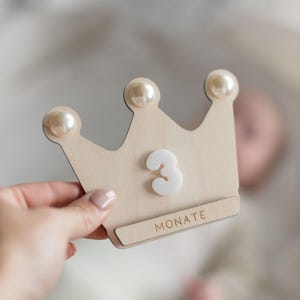 MEILENSTEINE Baby KRONE (Meilensteinkarten für süße Babybilder) Meilensteine Monate | Meilensteinkarten Baby | Geschenk Geburt Geschenk Baby