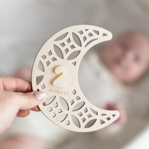 MEILENSTEINE Baby MOND (Meilensteinkarten für Babybilder) Meilensteine Monate | Meilensteinkarten Baby Mond | Geschenk Geburt Mond