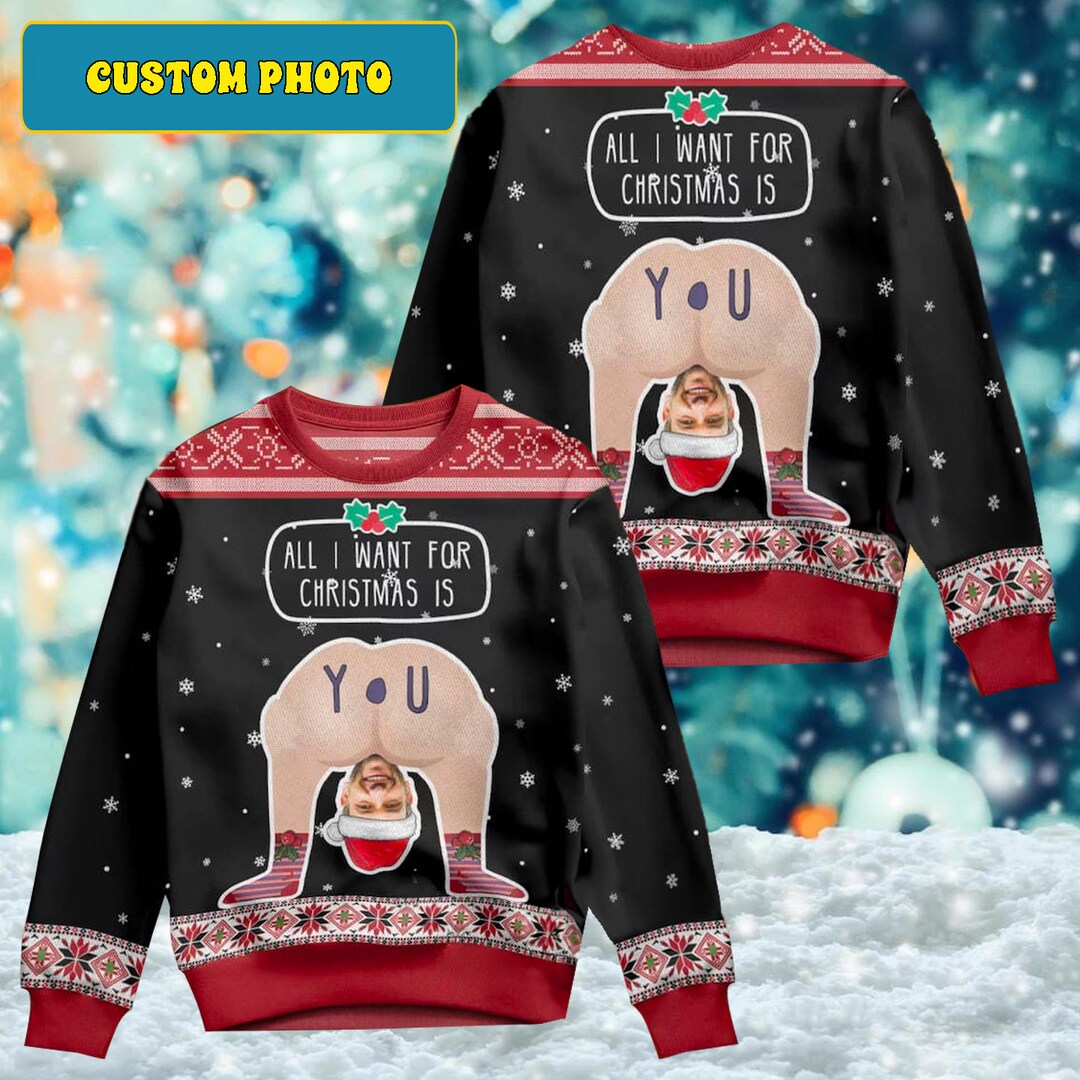 Custom Photo Christmas Sweater Personalized Ugly Christmas Etsy