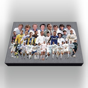 Leeds United Canvas Wall Art, Room Decor Gift For Leeds Fan, Framed Leeds Canvas Print Home Decor Wall Art Legends of Elland Road Canvas
