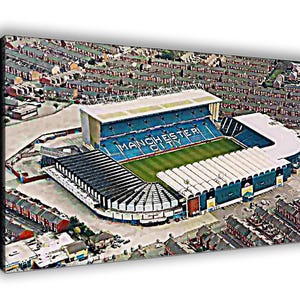 Manchester City Maine Road Stylized Canvas Wall Art: Handmade in UK