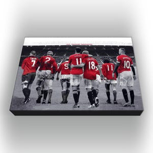 Manchester United Legends Canvas Wall Art, Room Decor Gift For Manchester United Fan, Framed Legends Canvas Print Home Decor Man Cave