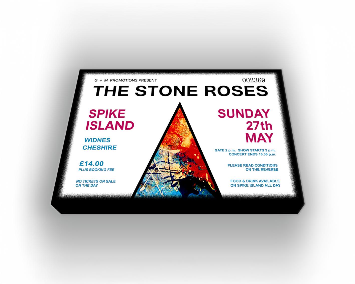 Stone Roses Spike Island Ticket Canvas Art: Music Memorabilia 38cm