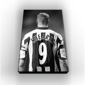 Newcastle United - Alan Shearer - Wall Hanging Box Canvas - Picture - 38cm x 26cm