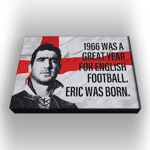 Manchester United Eric Cantona 1966 Płótno Ścienne Sztuka, Dekoracja Pokoju Prezent Dla Fana United, Oprawiony Eric Cantona Płótno Wystrój Domu Jaskinia Człowieka