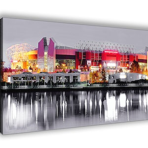 Manchester United Old Trafford Art: Stylized Box Canvas Print (38cm x 26cm)