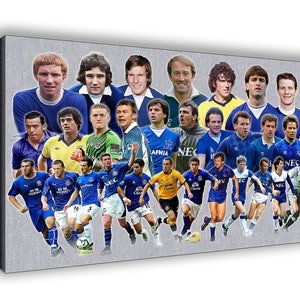 Everton FC Goodison Park Legends Canvas Wall Art - Handmade UK - 65x42cm