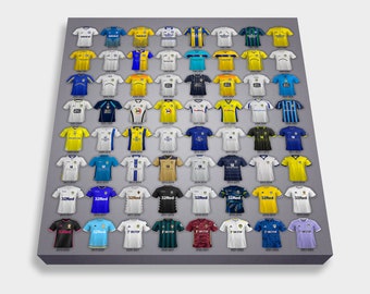 Leeds United FC - Shirts 1992-2022 - Wall Hanging Box Canvas - Picture - Brand New - Handmade in the UK