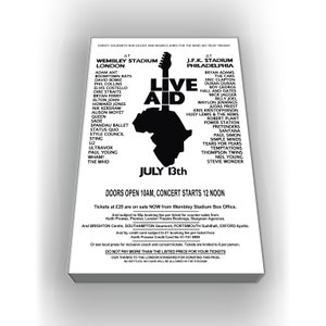 Live Aid Canvas Wall Art, Room Decor Gift For Pop Music Fan, Framed Live Aid Canvas Print Home Decor Man Cave