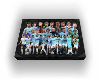 MANCHESTER CITY, Wall Hanging Box Canvas, Various Designs, Picture, Print, Art.