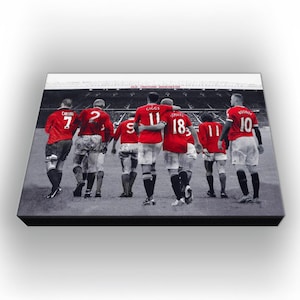 Manchester United Legends Canvas Print: Old Trafford Wall Art 65cm x 42cm