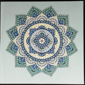 carte postale diamants painting mandala - strass ronds (diamond painting)