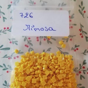 DMC 726 Diamantes amarillos Mimosa, Bolsas de 200 diamantes de imitación redondos o cuadrados para pintura con diamantes