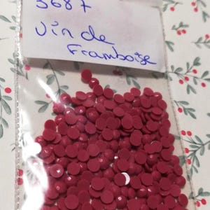 DMC Diamonds 3687 Frambuesa Vino Rosa, Bolsas de 200 diamantes de imitación redondos o cuadrados para pintura con diamantes