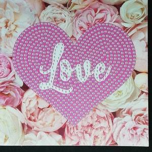 carte postale diamants painting thème mariage amour - strass ronds (diamond painting)