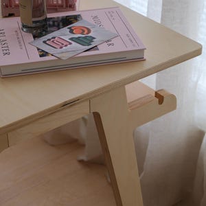 Birch Plywood Desk: Scandinavian Minimalist Wooden Home Office Furniture image 5