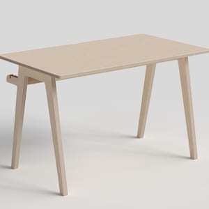 Birch Plywood Desk: Scandinavian Minimalist Wooden Home Office Furniture image 8