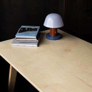 Birch Plywood Desk: Scandinavian Minimalist Wooden Home Office Furniture image 3