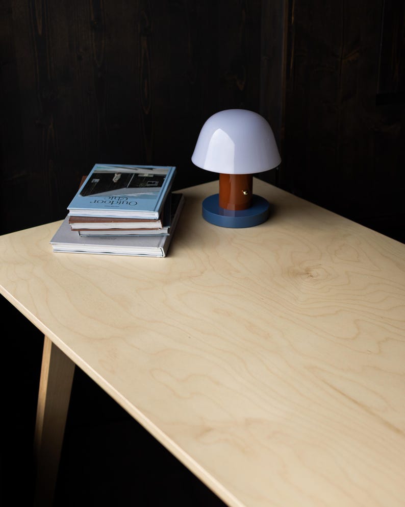 Birch Plywood Desk: Scandinavian Minimalist Wooden Home Office Furniture image 3
