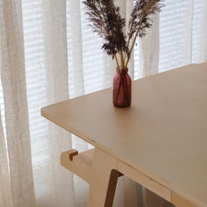 Birch Plywood Desk: Scandinavian Minimalist Wooden Home Office Furniture image 4