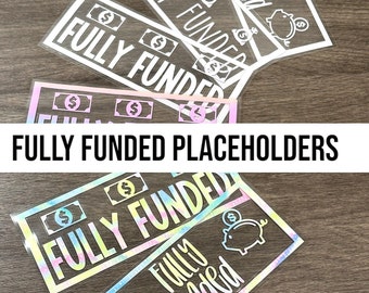 Fully Funded Placeholders sets of 4 for cash envelopes Clear laminated placeholder cash stuffing envelopes customized placeholders