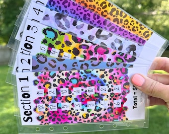 Savings Challenge Envelopes Cheetah Savings Challenge A6 Savings Challenge Tracker Envelope for A6 Binder Cash Envelope for A6 Binder